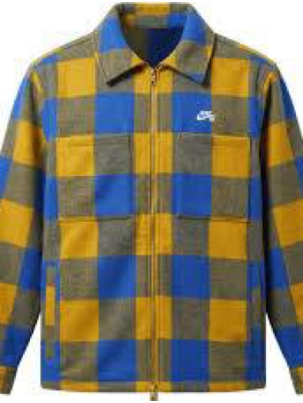 Nike Blue & Yellow Checkerboard Zip Jacket